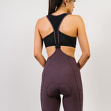 Bibshort court à bretelles - Raphaëlle Aubergine