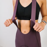 Bibshort court à bretelles - Raphaëlle Aubergine