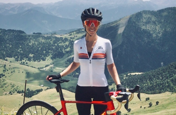 woman cycling in mountains