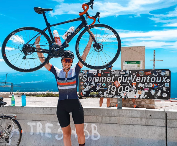 woman cycling Mont Ventoux