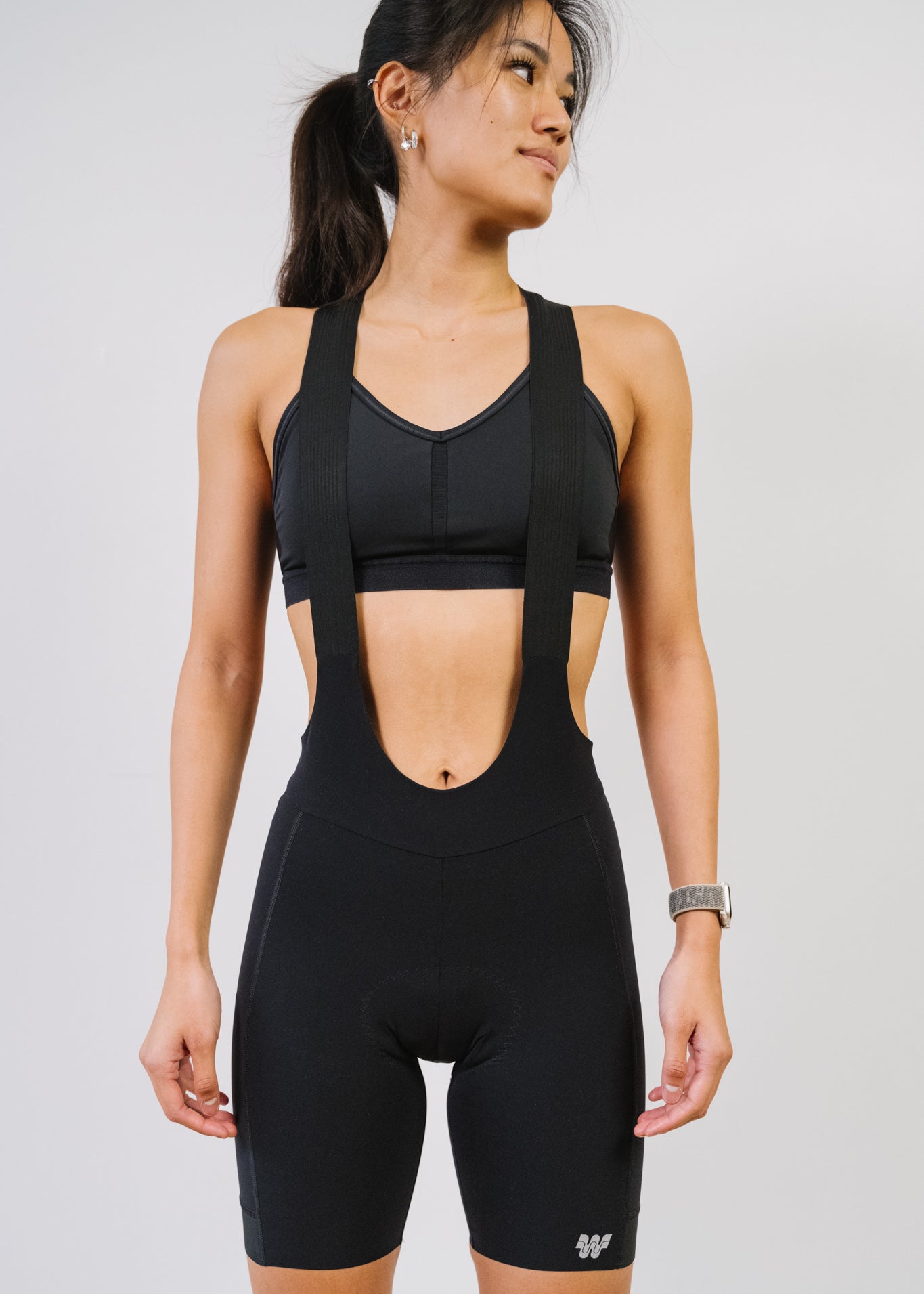 Cuissard vélo femme à bretelles détachables cours menstruel et pad détachable Wild 2.0 vue face