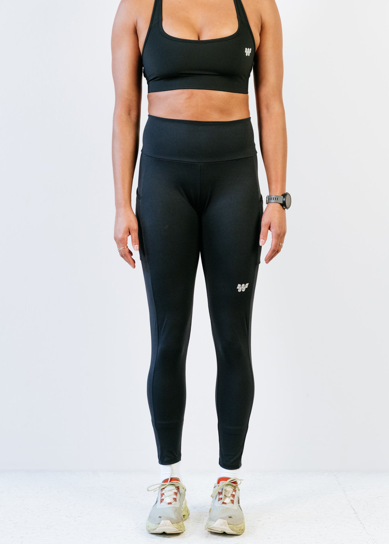 Legging de running femme noir vue de face - Léa