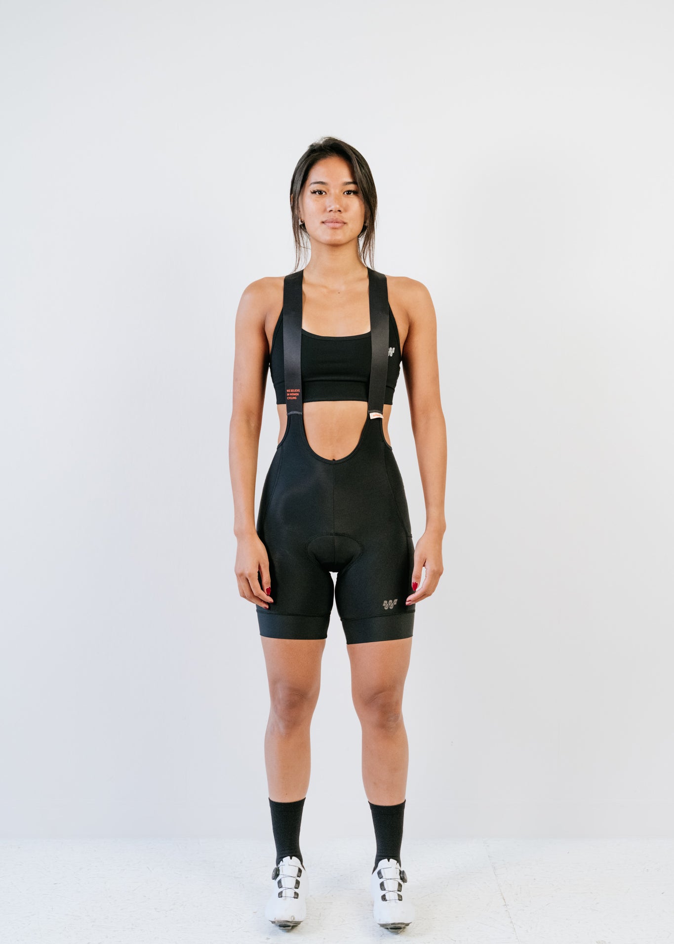 Bibshort court à bretelles détachables - Raphaëlle Noir - Cuissard menstruel vue face