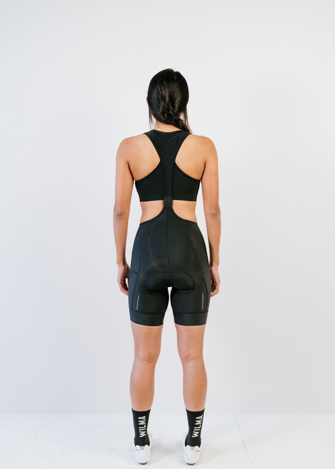 Bibshort court à bretelles détachables - Raphaëlle Noir - Cuissard menstruel vue arrière