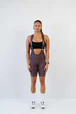 Bibshort court à bretelles - Raphaëlle Aubergine