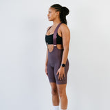 Bibshort court à bretelles - Raphaëlle Aubergine