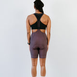 Bibshort court à bretelles - Raphaëlle Aubergine