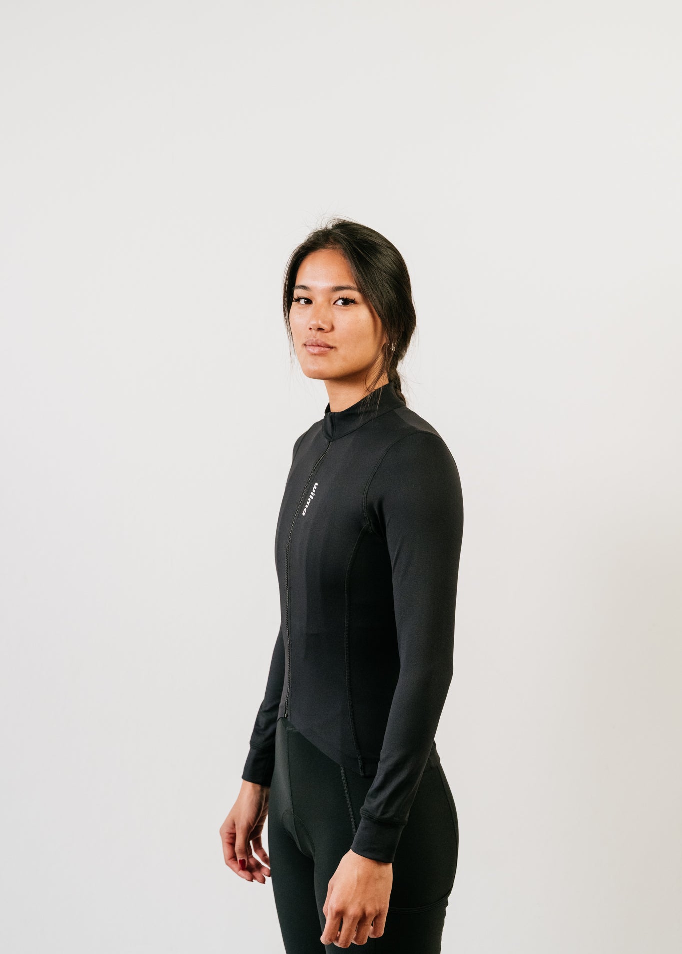 Jersey Maillot cyclisme femme manches longues - Billie Noir - vue coté