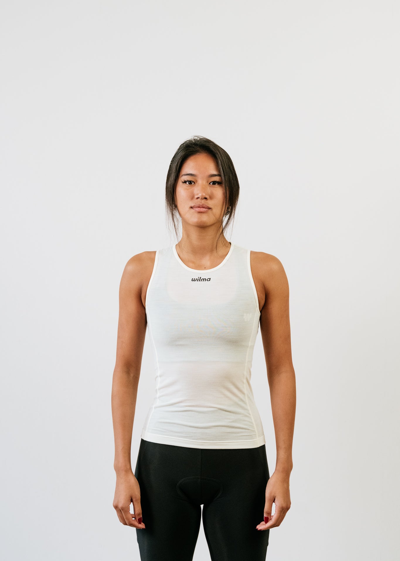 Baselayer sans manches en laine mérinos écru - Gaia - Face