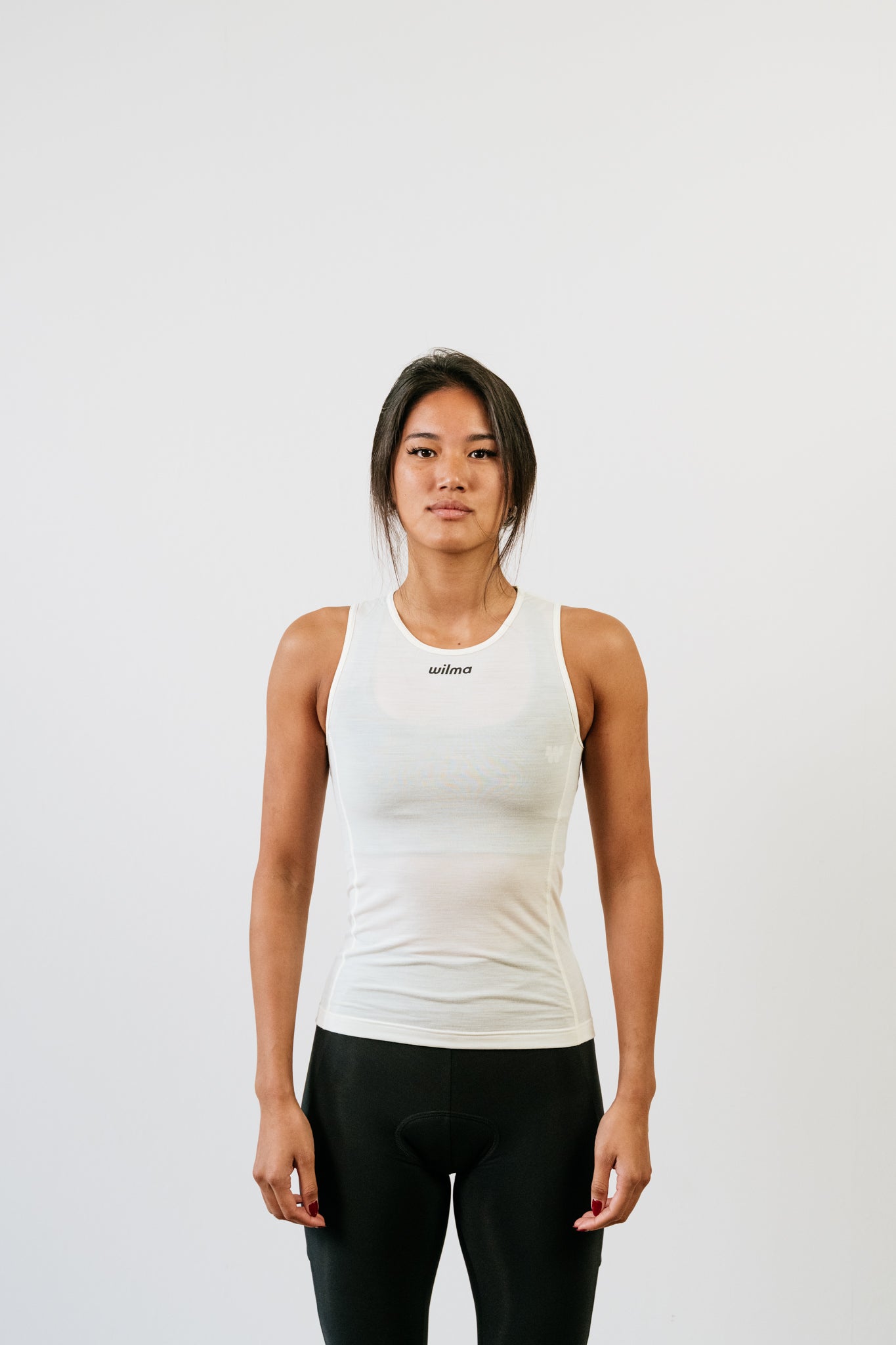 Baselayer sans manches en laine mérinos écru - Gaia - Face