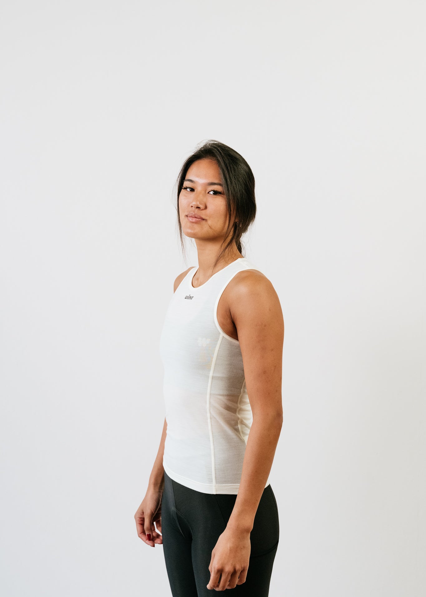 Baselayer sans manches en laine mérinos écru - Gaia - 3/4