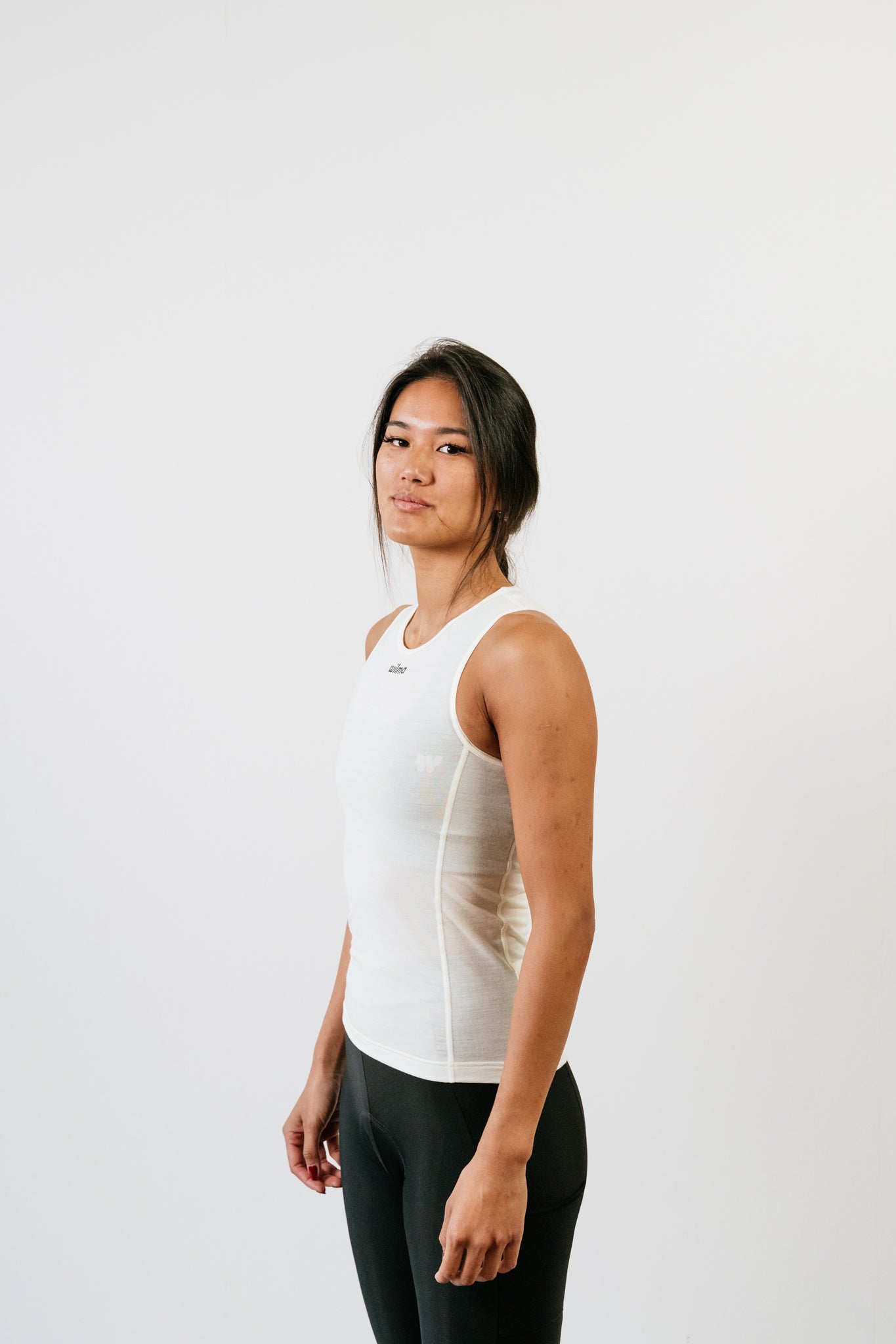 Baselayer sans manches en laine mérinos écru - Gaia - 3/4