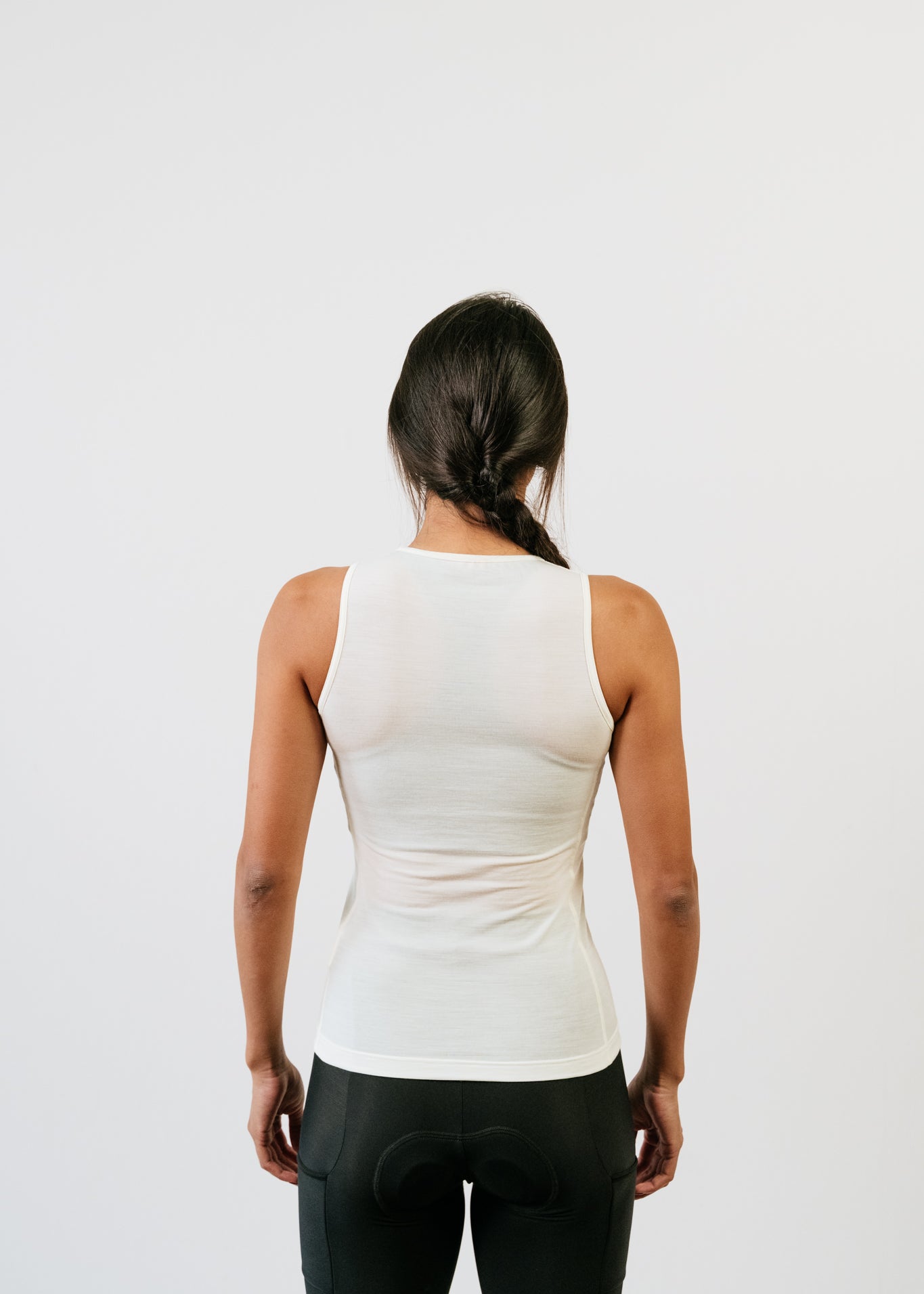 Baselayer sans manches en laine mérinos écru - Gaia - Arrière