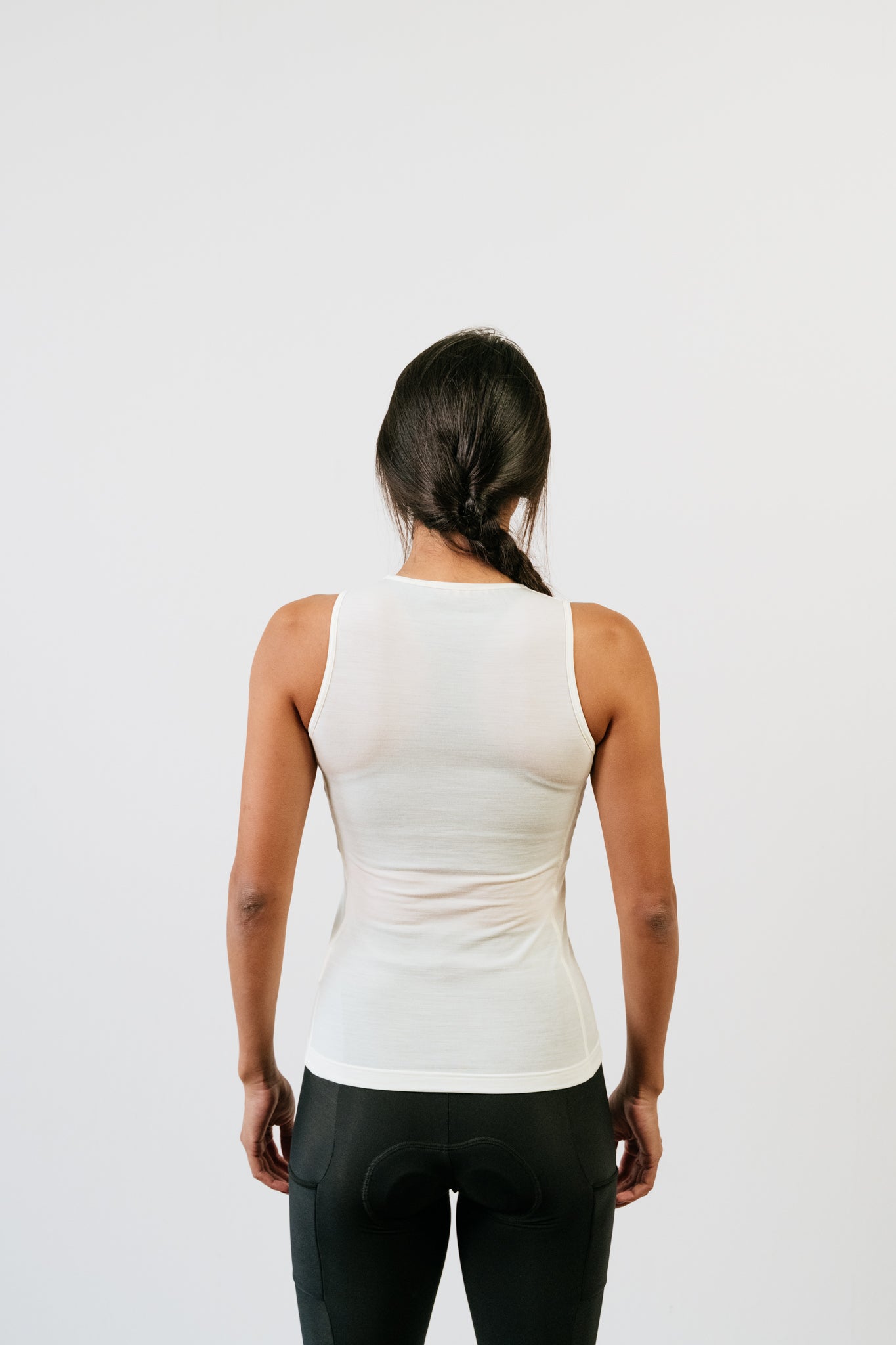 Baselayer sans manches en laine mérinos écru - Gaia - Arrière