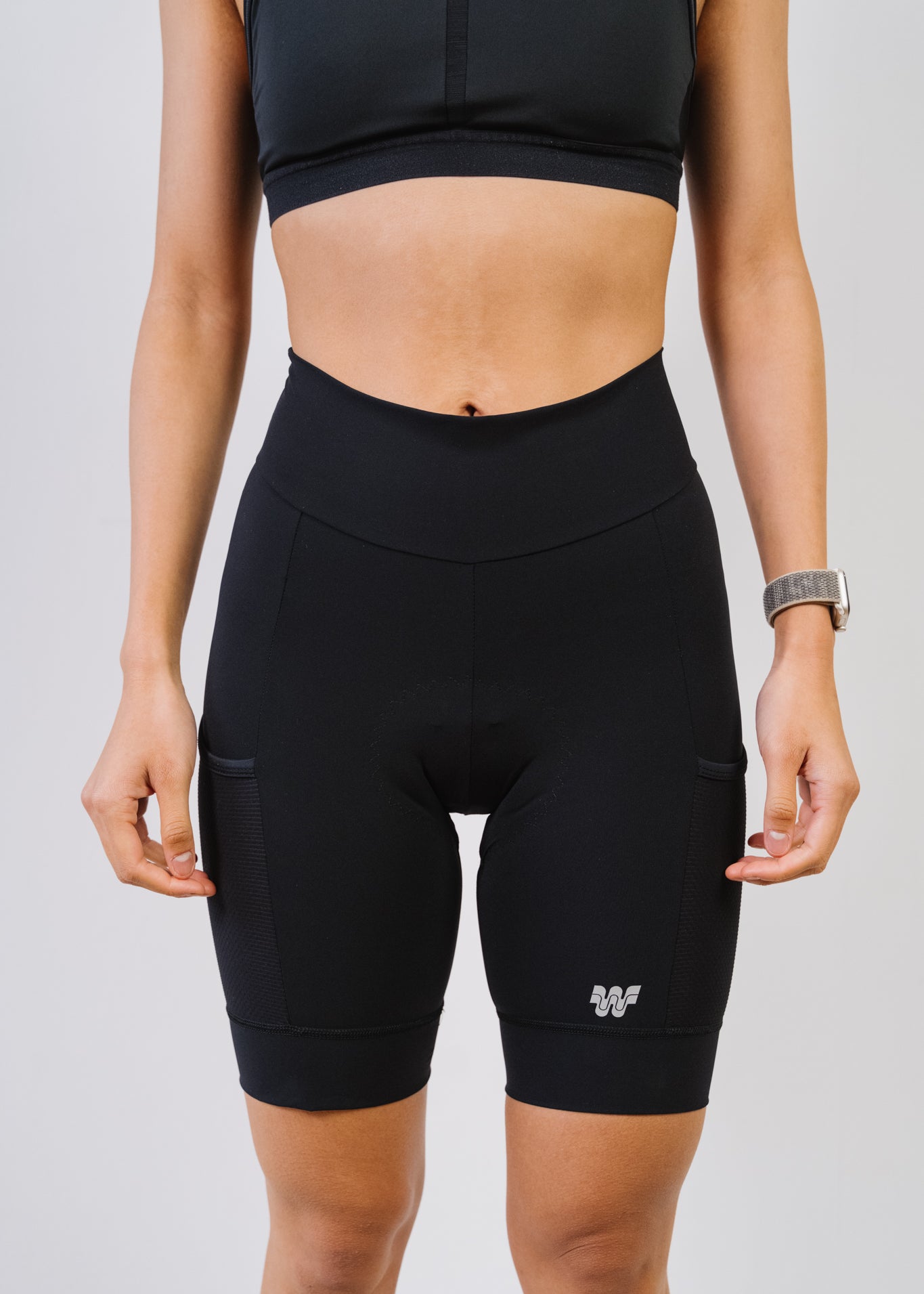 Cuissard vélo femme sans brettelles noir - Wild 2.0 pad menstruel et détachable - vue face