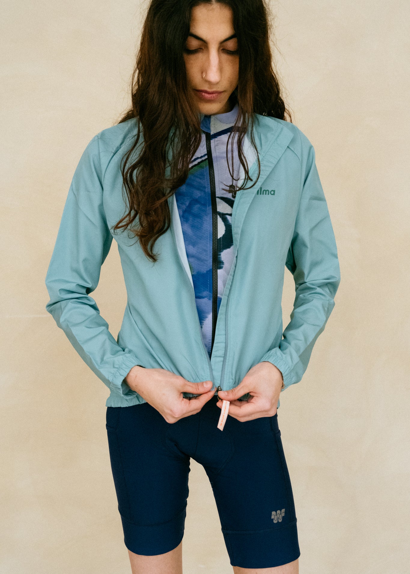 Coupe-vent de cyclisme pour femmes turquoise #color_Turquoise