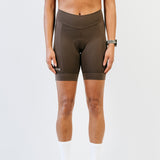 Cuissard court menstruel Essentiel sans bretelles marron vue de face