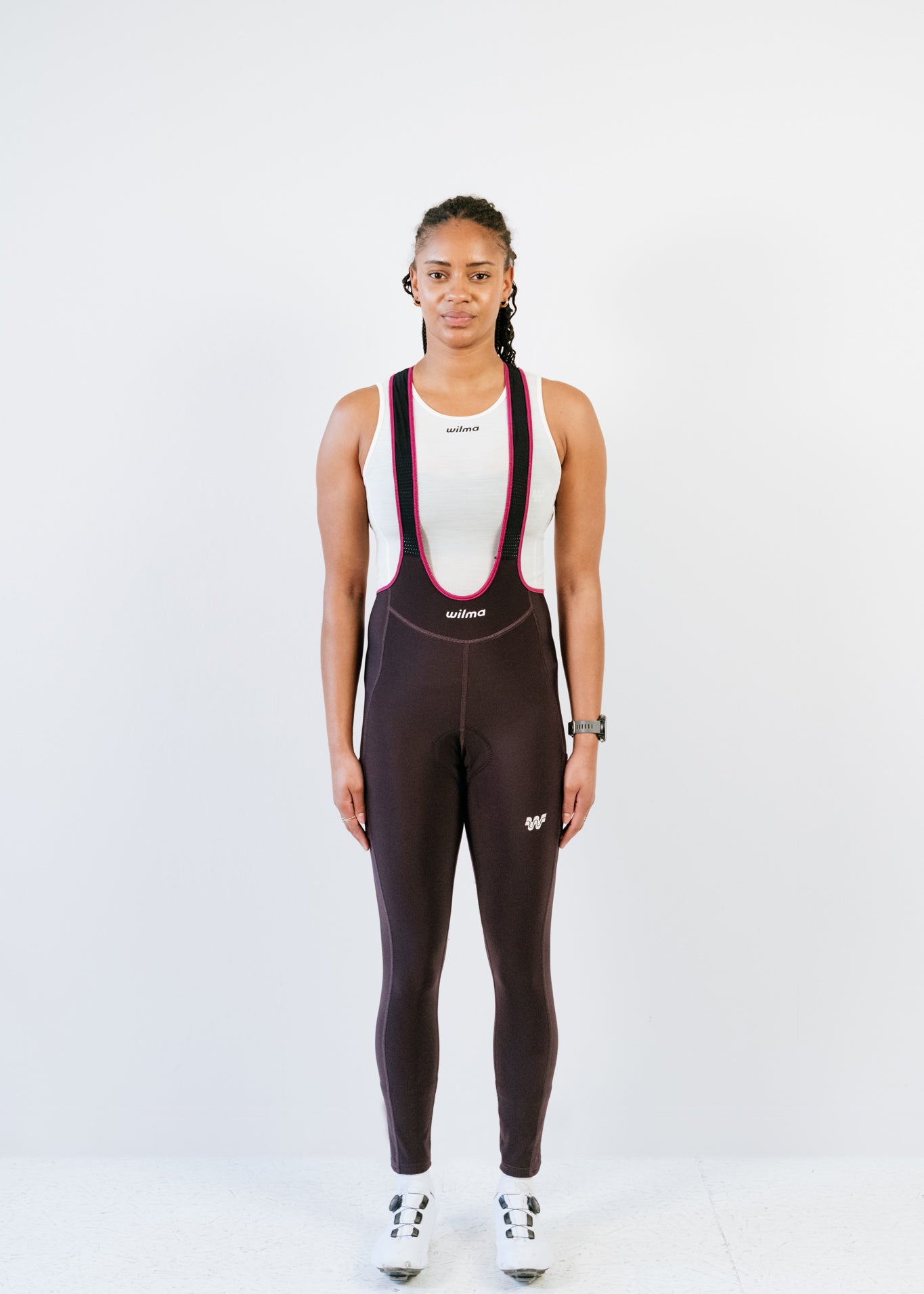 Cuissard long d'hiver Amélia aubergine vue de face