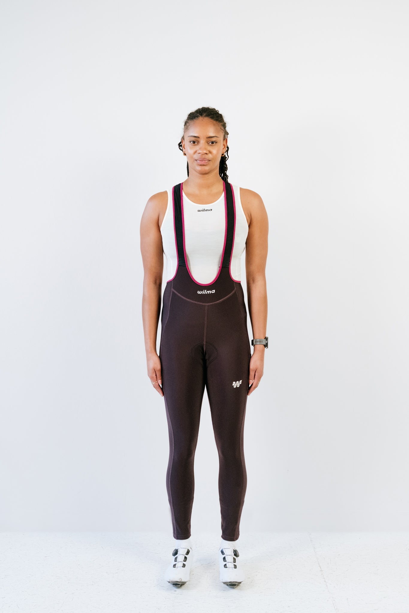 Cuissard long d'hiver Amélia aubergine vue de face