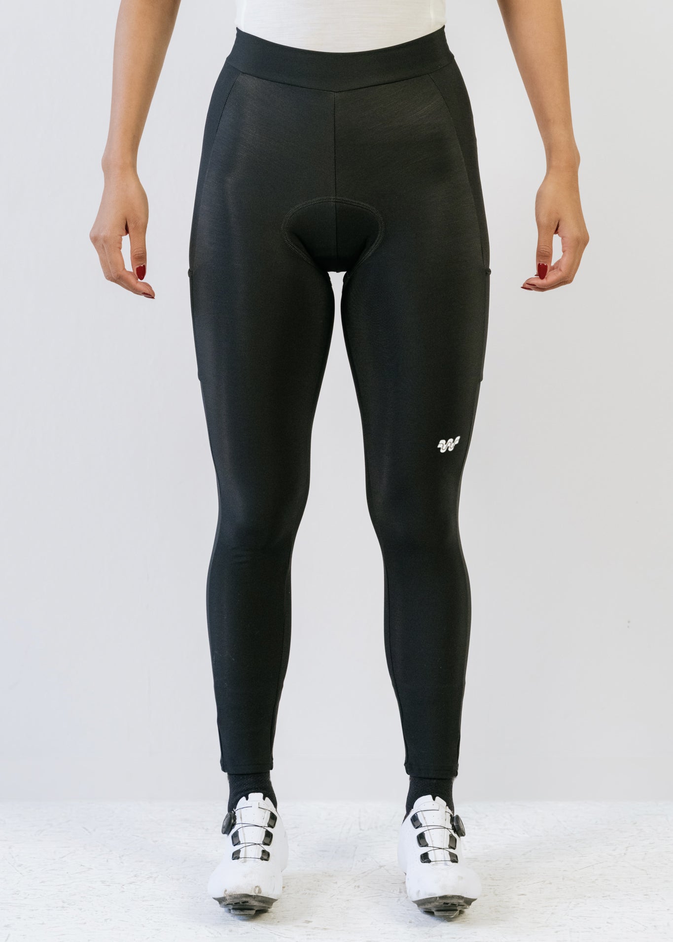 Cuissard long d'hiver Alba noir sans bretelles vue de face