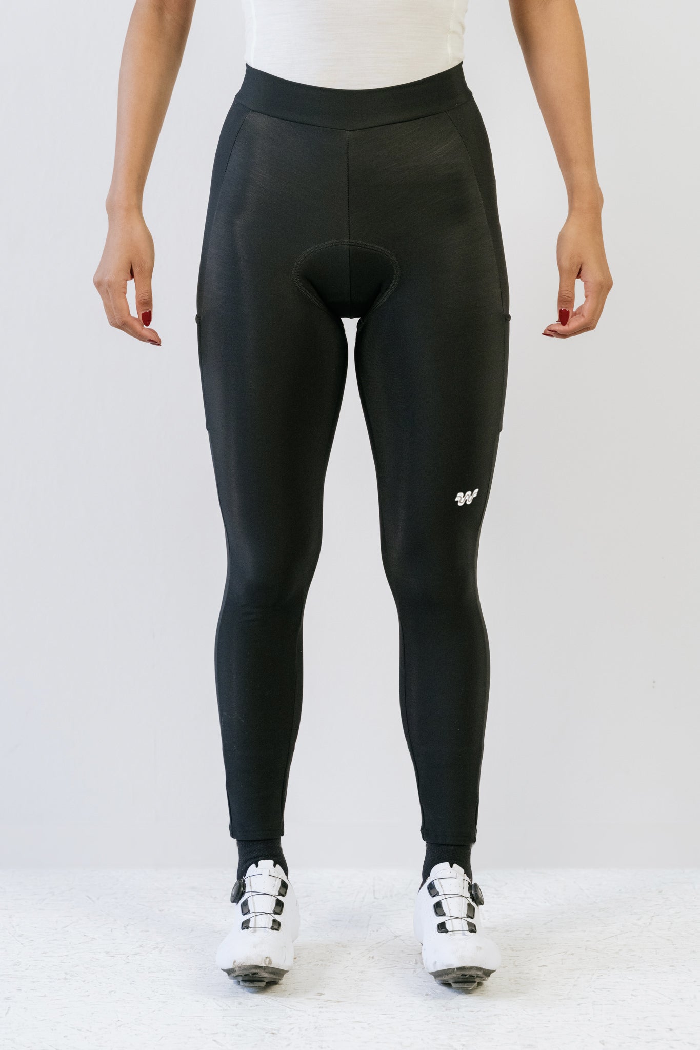 Cuissard long d'hiver Alba noir sans bretelles vue de face