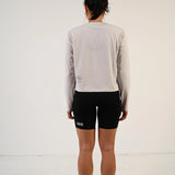 T-shirt de running manches longues Mia gris clair vu de dos - Wilma