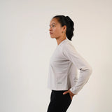 T-shirt de running manches longues Mia gris clair vu de profil - Wilma