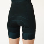 Zoom vue de dos du bibshort de cyclisme menstruel de la marque Wilma